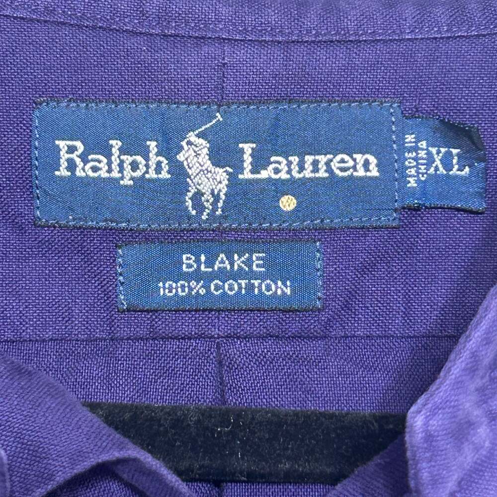 Vintage Ralph Lauren Blake 100% Cotton Purple Button Down Shirt XL - Picture 2 of 4